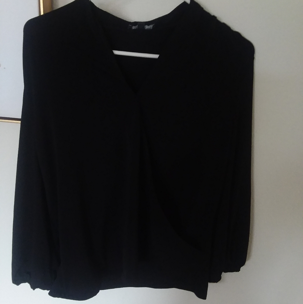 Black crisscrossed blouse